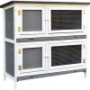 Mia's Pet Supply PawHut Solid Wood Rabbit/Bunny Hutch