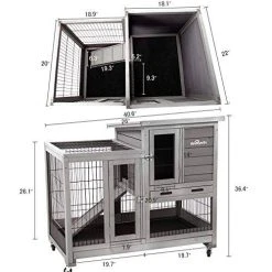 Mia's Pet Supply Rabbit Houses & Accessories Aivituvin Indoor And Outdoor Rabbit Hutch Wood House