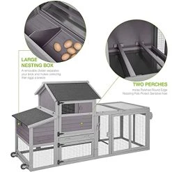 Mia's Pet Supply Chicken Coop Cages 81in Mobile Chicken Coop Multi-Level Hen House
