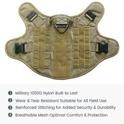 Mia's Pet Supply Tactical Dog Harness Vest No Pull With Handle Front Clip Military Training Harness Leashes And Harness