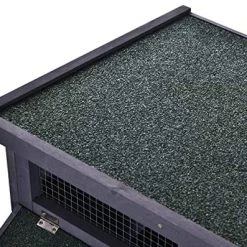 Mia's Pet Supply PawHut Wooden Outdoor Bunny Rabbit Hutch