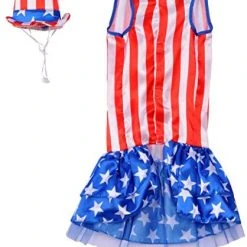 Mia's Pet Supply Apparel Rubie's 4th Of July Pet Costume, Patriotic Pooch Girl