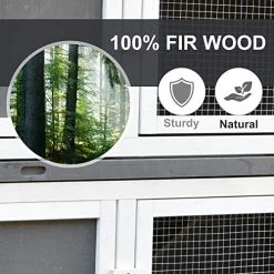 Mia's Pet Supply PawHut Solid Wood Rabbit/Bunny Hutch