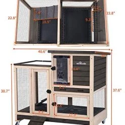 Mia's Pet Supply Upgrade Rabbit Hutch Rabbit Cage Indoor Bunny Hutch With Run Outdoor Rabbit House Rabbit Houses & Accessories