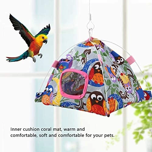 Mia's Pet Supply Aviary & Perches HEEPDD Bird Hammock - Cartoon Parrot Hanging Tent with Coral Mat Cage Decor 5 Mia's Pet Supply Aviary & Perches HEEPDD Bird Hammock, Cartoon Parrot Hanging Tent With Coral Mat Cage Decor For Pet