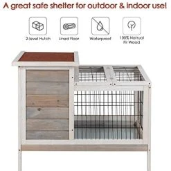 Mia's Pet Supply Scurrty Wooden Rabbit Hutch For Outdoor Indoor