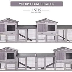 Mia's Pet Supply Aivituvin Expandable Chicken Coop Large Rabbit Hutch Rabbit Houses & Accessories