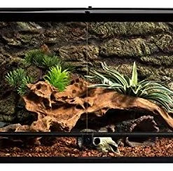 Mia's Pet Supply REPTI ZOO Reptile Glass Terrarium Tank Double Hinge Door With Screen Ventilation Houses, Pens & Crates