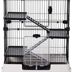 Mia's Pet Supply PawHut 32" L 4-Level Indoor Small Animal Rabbit Cage Rabbit Houses & Accessories