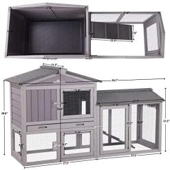 Mia's Pet Supply Aivituvin Expandable Chicken Coop Large Rabbit Hutch Rabbit Houses & Accessories