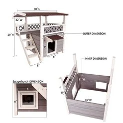 Mia's Pet Supply : Petsfit 2-Story Outdoor Weatherproof Cat House With Stairs Houses, Pens & Crates