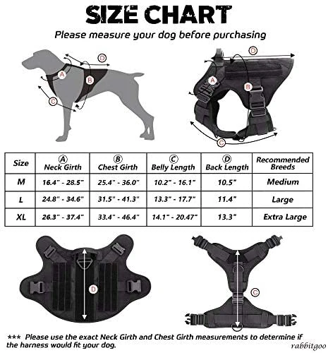 Mia's Pet Supply Tactical Dog Harness Vest with Handle - Large Size, Durable & Comfortable for Dogs 7 Mia's Pet Supply Leashes And Harness Tactical Dog Harness Vest Large With Handle