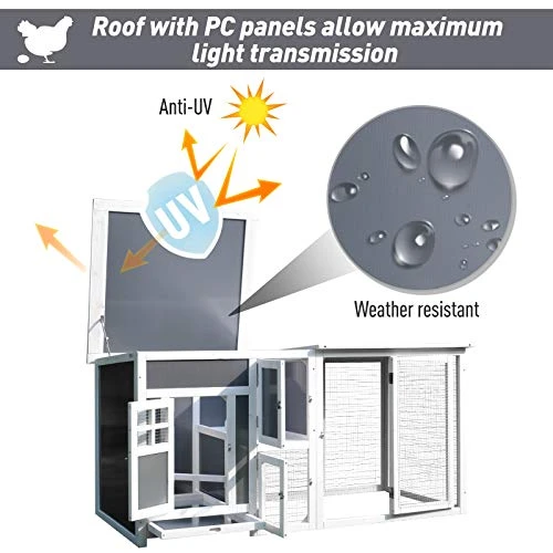 Mia's Pet Supply 63" Wooden Chicken Coop & Rabbit Hutch - Durable Poultry Cage for Hens & Small Animals 3 Mia's Pet Supply Chicken Coop Cages PawHut 63" Chicken Coop Wooden Hen House Rabbit Hutch Poultry Cage