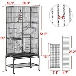 YAHEETECH 69-Inch Extra Large Bird Cage Aviary with Perches - Durable & Spacious for Parrots, Cockatiels, and More 12 Mia's Pet Supply YAHEETECH 69-Inch Extra Large Bird Cage Aviary & Perches