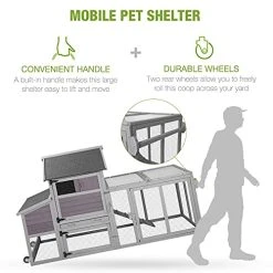 Mia's Pet Supply Chicken Coop Cages 81in Mobile Chicken Coop Multi-Level Hen House