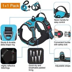 Mia's Pet Supply Leashes And Harness DRI No Pull Dog Harness Adjustable Reflective Oxford