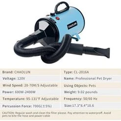 Mia's Pet Supply CHAOLUN High Velocity Pet Hair Dryer Hygiene