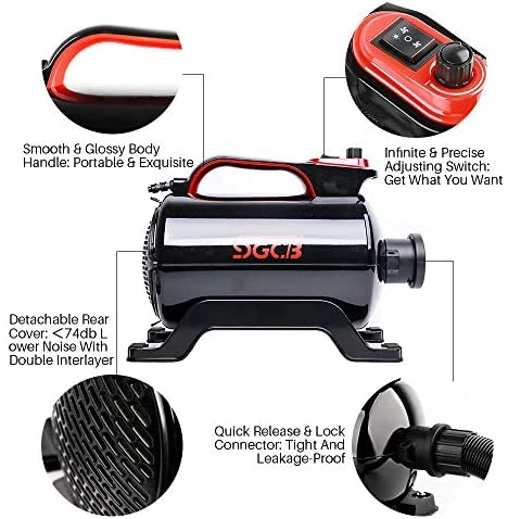 Mia's Pet Supply SGCB PRO 5.0HP Car Air Dryer Blower - High Velocity, Dual Mode Temperature for Cats & Dogs 3 Mia's Pet Supply SGCB PRO Car Air Dryer Blower, 5.0HP Powered Double Mode Temp High Velocity