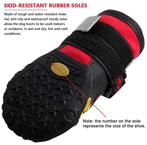 QUMY Waterproof Dog Boots - Reflective, Anti-Slip, Rugged Pet Shoes for All Weather | Mia's Pet Supply 4 Mia's Pet Supply QUMY Dog Boots Waterproof Shoes With Reflective Velcro Rugged Anti-Slip Apparel