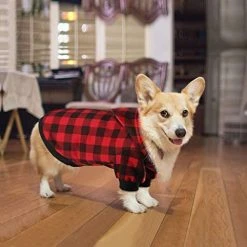 Mia's Pet Supply Apparel Plaid Dog Hoodie Sweatshirt Dog Sweater