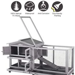 Mia's Pet Supply 62" Rabbit Hutch Indoor And Outdoor Bunny Cage Rabbit Houses & Accessories