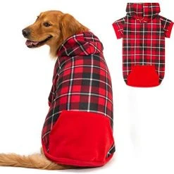 Mia's Pet Supply BINGPET Plaid Dog Hoodie Dog Fleece Sweater