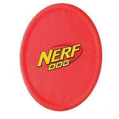 Mia's Pet Supply Pet Supplies : Pet Flying Discs : Nerf Dog Nylon Flying Disk Dog Toy, Large, Red : Dog Toys