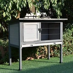 Mia's Pet Supply PawHut Small Elevated Rabbit Hutch Rabbit Houses & Accessories