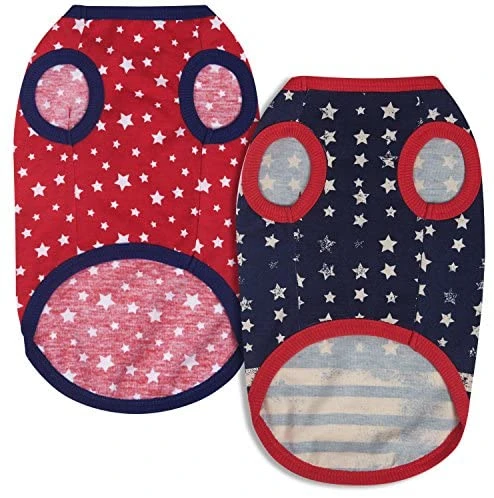 Mia's Pet Supply Patriotic Blueberry Pet Apparel - Pack of 2 Soft & Comfy USA Flag Cat & Dog Outfits 5 Mia's Pet Supply Blueberry Pet Pack Of 2 Soft & Comfy Patriotic Spirit USA Stars Stripes American Flag Apparel