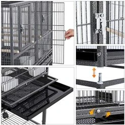 Mia's Pet Supply Aviary & Perches YAHEETECH 41.5" Stackable Divided Breeder Breeding Parakeet Bird Cage