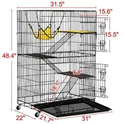Mia's Pet Supply Topeakmart 4-Tier Foldable Cat Cage & Rabbit House - Durable & Spacious Pet Home 10 Mia's Pet Supply Topeakmart 4-Tier Foldable Kitten Cat Home Cages Rabbit Houses & Accessories