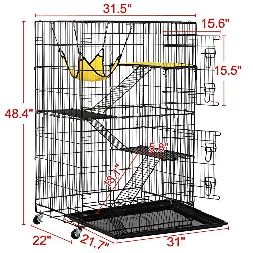Mia's Pet Supply Topeakmart 4-Tier Foldable Cat Cage & Rabbit House - Durable & Spacious Pet Home 3 Mia's Pet Supply Topeakmart 4-Tier Foldable Kitten Cat Home Cages Rabbit Houses & Accessories