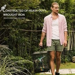 Mia's Pet Supply VIVOHOME 18 Inch Wrought Iron Bird Travel Carrier Cage