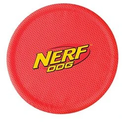 Mia's Pet Supply Pet Supplies : Pet Flying Discs : Nerf Dog Nylon Flying Disk Dog Toy, Large, Red : Dog Toys