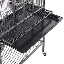 Mia's Pet Supply Topeakmart 53.7-inch Bird Cage With Stand Wrought Iron Construction Aviary & Perches