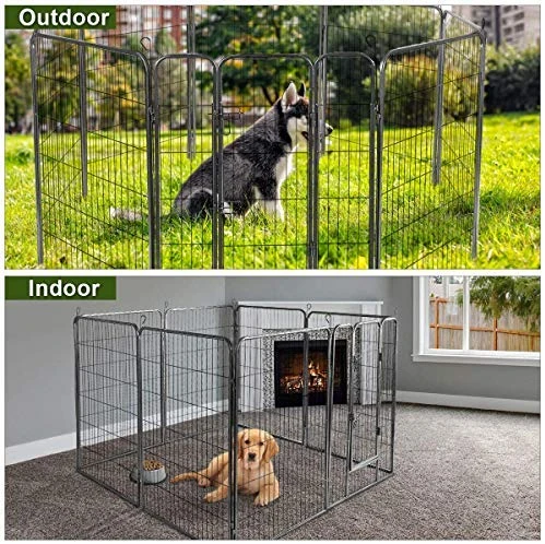 Brand New Mia's Pet Supply Giantex 24/32/40/48 Inch Dog Playpen with Door - 16/8 Panel Pet Playpen for Dogs 3 Mia's Pet Supply Giantex 24/32/40/48 Inch Dog Playpen With Door, 16/8 Panel Pet Playpen