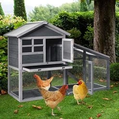 Mia's Pet Supply Tangkula Large Chicken Coop With Ventilation Door, Removable Tray, Ramp