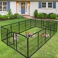 Mia's Pet Supply Giantex 24/32/40/48 Inch Dog Playpen With Door, 16/8 Panel Pet Playpen