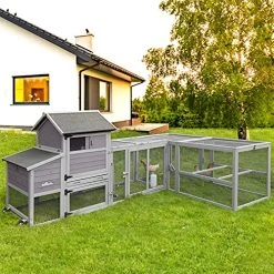 Mia's Pet Supply Chicken Coop Cages 81in Mobile Chicken Coop Multi-Level Hen House