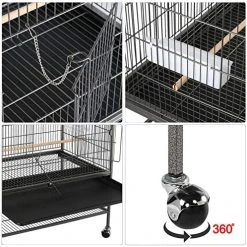 Mia's Pet Supply Aviary & Perches Topeakmart Wrought Iron Large Flight Parrot Bird Cage For Multiple Parakeets