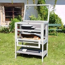 Mia's Pet Supply Rabbit Houses & Accessories Hamster Cage Wooden Rat House Indoor Outdoor