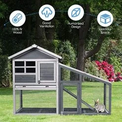 Mia's Pet Supply Tangkula Large Chicken Coop With Ventilation Door, Removable Tray, Ramp