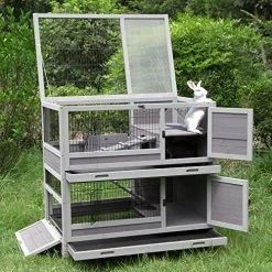 Mia's Pet Supply Rabbit Houses & Accessories Aivituvin Rabbit Hutch Indoor And Outdoor Bunny Cage On Wheels