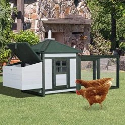 Mia's Pet Supply PawHut 77" Wooden Weatherproof Backyard Chicken Coop Kit