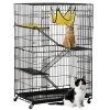 Mia's Pet Supply Topeakmart 4-Tier Foldable Kitten Cat Home Cages Rabbit Houses & Accessories