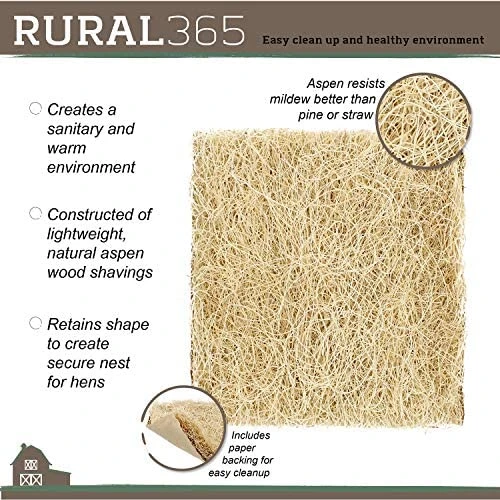 Mia's Pet Supply Rural365 Chicken Nest Box Liners 12 Pack - Premium Chicken Coop Bedding for Coop Cages 4 Mia's Pet Supply Rural365 Chicken Nest Box Liners 12 Pack - Chicken Coop Bedding, Chicken Coop Cages