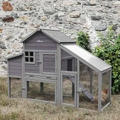 Mia's Pet Supply Aivituvin Chicken Coop 65" Wooden Hen House With Large Nesting Box Chicken Coop Cages