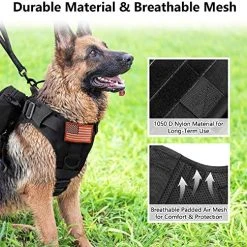 Mia's Pet Supply Tactical Dog Harness And Bungee Dog Leash Set For Large Medium Dogs Leashes And Harness