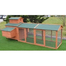 Mia's Pet Supply Large 10' Ft Wood Chicken Coop Backyard Hen Run House