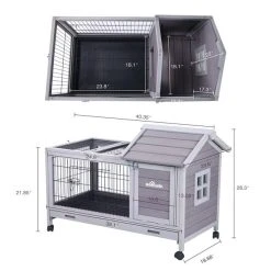 Mia's Pet Supply Rabbit Hutch - Durable Bunny Cage with Accessories for Indoor & Outdoor Use 11 Mia's Pet Supply Rabbit Hutch, Bunny Cage Rabbit Houses & Accessories